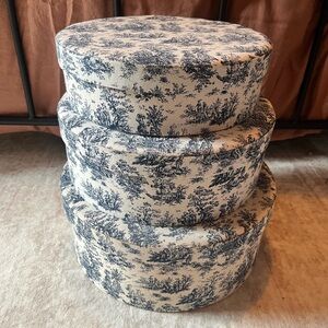 Elegant Blue and Cream Decorative Boxes